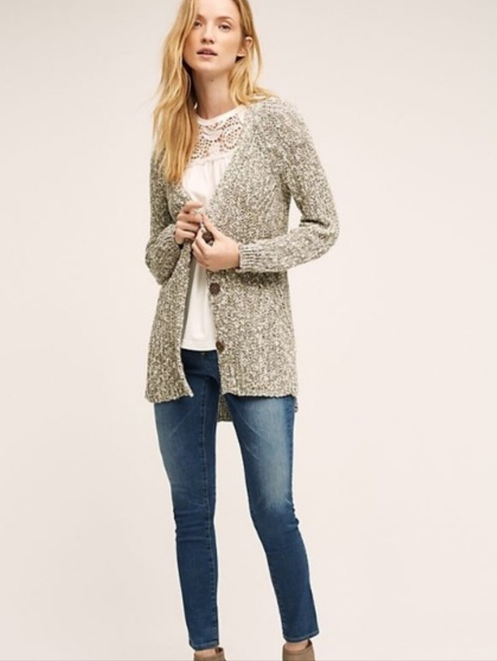 Angel Of The North Mori Chunky Cardigan Sweater Medium M